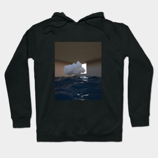 Cloud floating in a backroom level - Weirdcore, dreamcore aesthetic design Hoodie